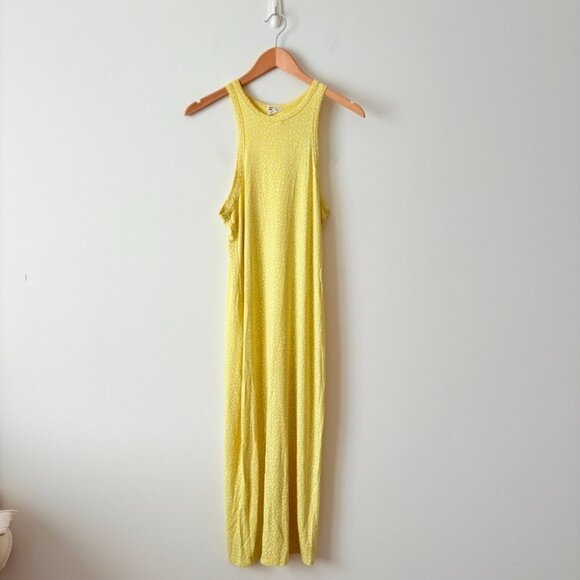 Billabong Soft Tomboy Tank Midi Dress Yellow Polka Dot Size Medium - Picture 5 of 8